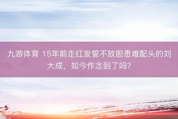 九游体育 15年前走红发誓不放胆患难配头的刘大成，如今作念到了吗？