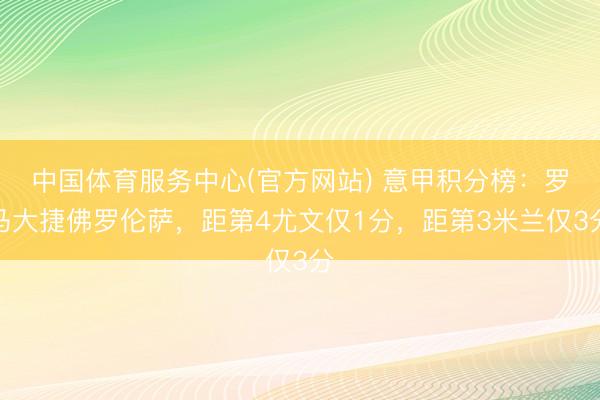 中国体育服务中心(官方网站) 意甲积分榜：罗马大捷佛罗伦萨，距第4尤文仅1分，距第3米兰仅3分